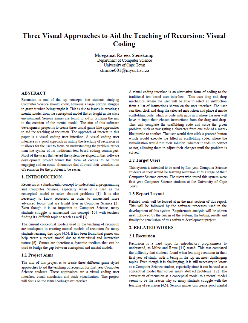 Visual Coding: Final Paper